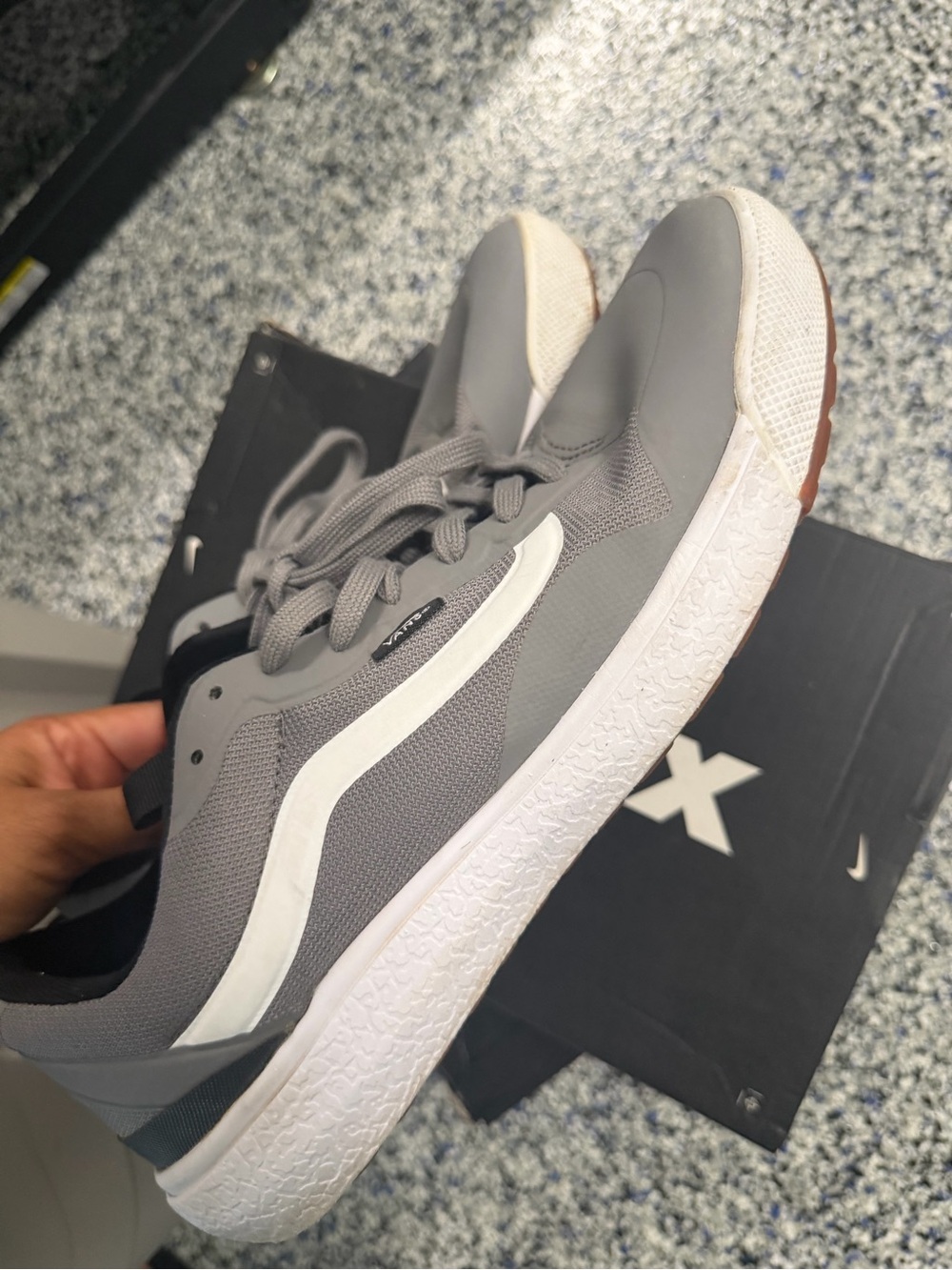 Vans Gray Sneakers with White Side Stripe - Picture 2 of 5